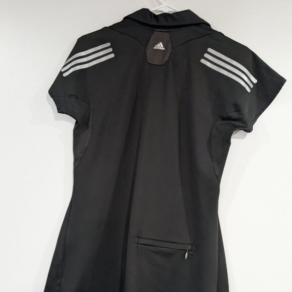 Adidas Short Sleeve Polo Shirt Dress Black White Silver Size 4 - Picture 4 of 4